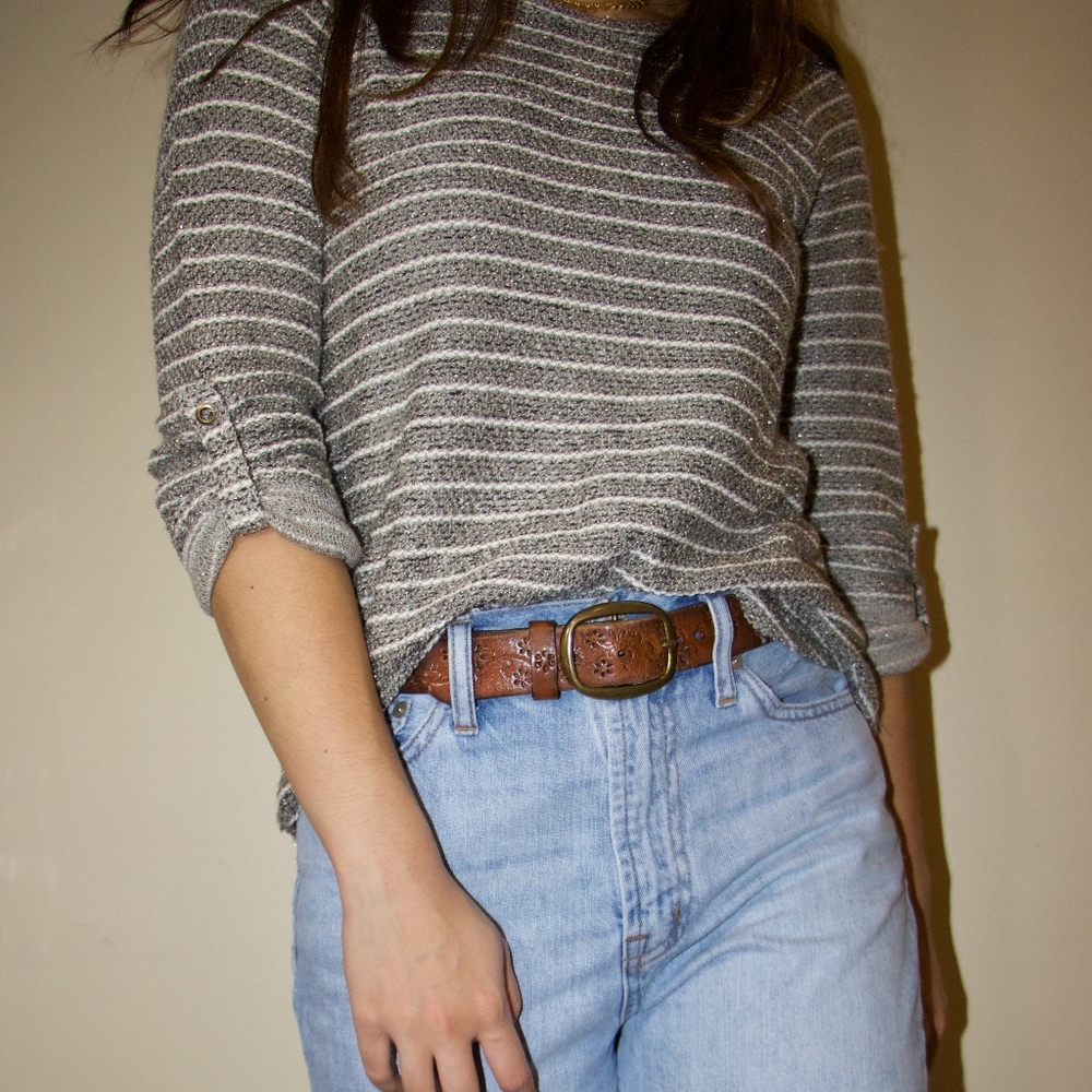 Grey Striped Sweater